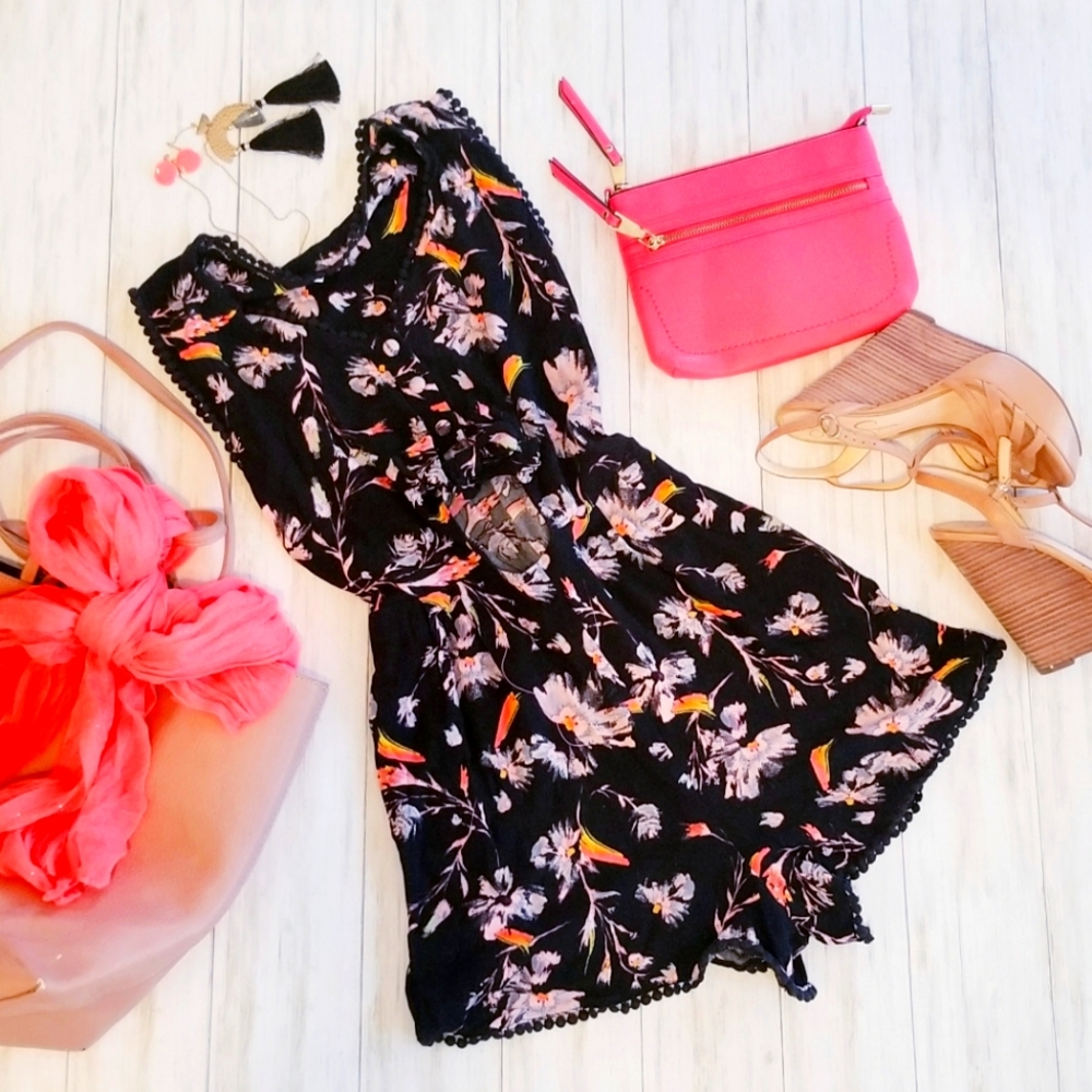 Neon Coral Romper